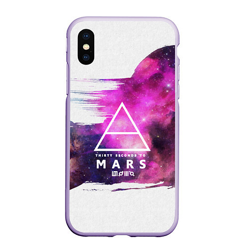 Чехол iPhone XS Max матовый 30 STM: Space Wave / 3D-Светло-сиреневый – фото 1