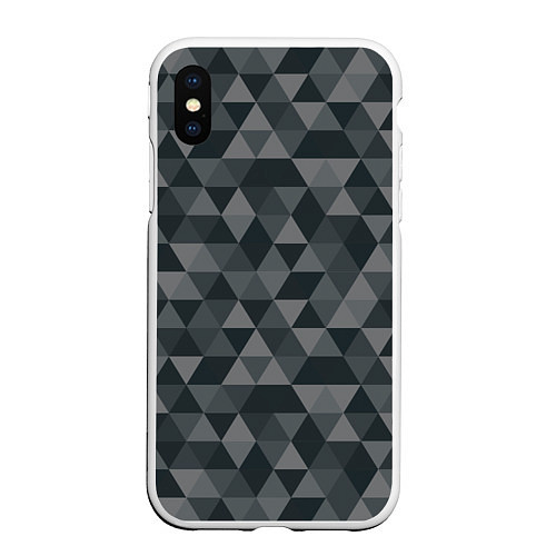 Чехол iPhone XS Max матовый Hipster Gray / 3D-Белый – фото 1