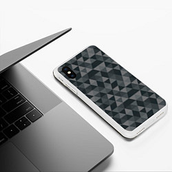 Чехол iPhone XS Max матовый Hipster Gray, цвет: 3D-белый — фото 2