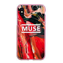 Чехол iPhone XS Max матовый MUSE: Red Colours, цвет: 3D-розовый