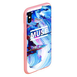 Чехол iPhone XS Max матовый MUSE: Blue Colours, цвет: 3D-баблгам — фото 2