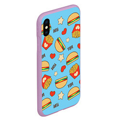 Чехол iPhone XS Max матовый Yum Fast Food, цвет: 3D-сиреневый — фото 2