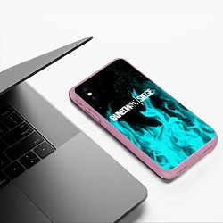 Чехол iPhone XS Max матовый R6S: Turquoise Flame, цвет: 3D-розовый — фото 2