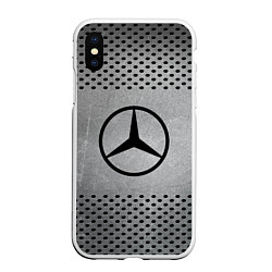 Чехол iPhone XS Max матовый Mercedes-Benz: Hardened Steel, цвет: 3D-белый