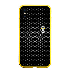Чехол iPhone XS Max матовый Juventus: Sport Grid, цвет: 3D-желтый