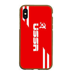 Чехол iPhone XS Max матовый USSR: Red Sport, цвет: 3D-коричневый