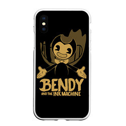Чехол iPhone XS Max матовый Bendy And the ink machine, цвет: 3D-белый