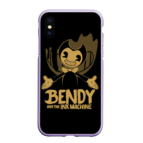 Чехол iPhone XS Max матовый Bendy And the ink machine / 3D-Светло-сиреневый – фото 1
