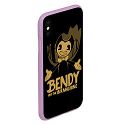 Чехол iPhone XS Max матовый Bendy And the ink machine, цвет: 3D-сиреневый — фото 2