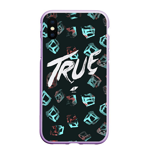 Чехол iPhone XS Max матовый Avicii: True / 3D-Сиреневый – фото 1