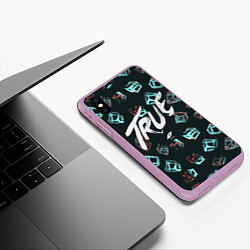 Чехол iPhone XS Max матовый Avicii: True, цвет: 3D-сиреневый — фото 2