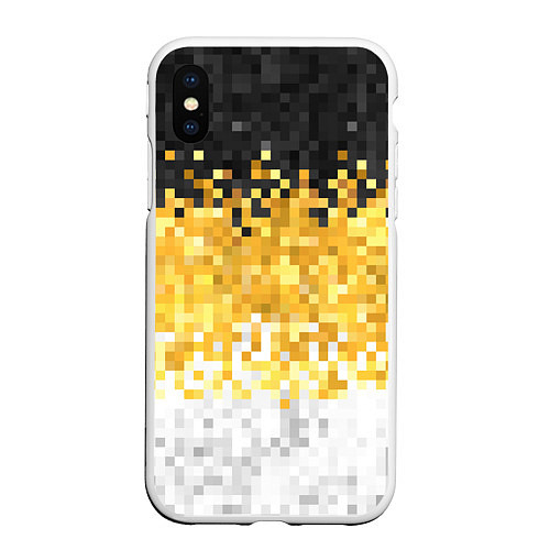 Чехол iPhone XS Max матовый Имперский флаг пикселами / 3D-Белый – фото 1