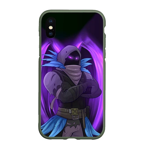 Чехол iPhone XS Max матовый Violet Raven / 3D-Темно-зеленый – фото 1