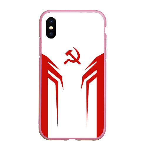 Чехол iPhone XS Max матовый СССР воин / 3D-Розовый – фото 1