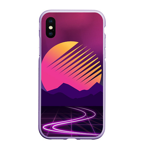 Чехол iPhone XS Max матовый Digital Sun / 3D-Светло-сиреневый – фото 1