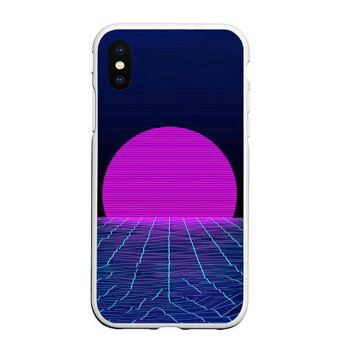 Чехол iPhone XS Max матовый Digital Sunrise / 3D-Белый – фото 1