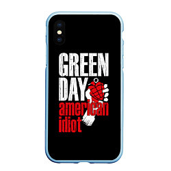 Чехол iPhone XS Max матовый Green Day: American Idiot, цвет: 3D-голубой