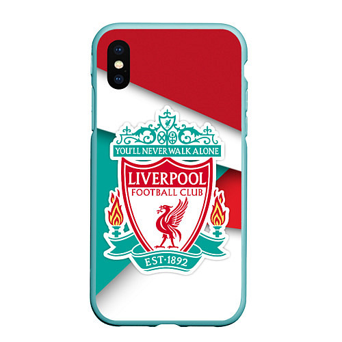 Чехол iPhone XS Max матовый FC Liverpool / 3D-Мятный – фото 1