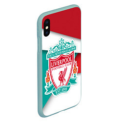Чехол iPhone XS Max матовый FC Liverpool, цвет: 3D-мятный — фото 2