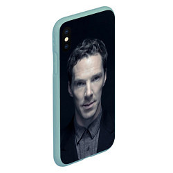 Чехол iPhone XS Max матовый Benedict Cumberbatch, цвет: 3D-мятный — фото 2