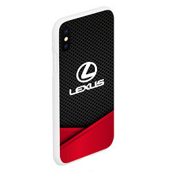 Чехол iPhone XS Max матовый Lexus: Grey Carbon, цвет: 3D-белый — фото 2