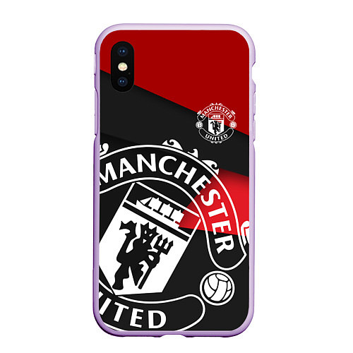 Чехол iPhone XS Max матовый FC Man United: Exclusive / 3D-Сиреневый – фото 1
