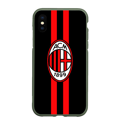 Чехол iPhone XS Max матовый AC Milan 1899 / 3D-Темно-зеленый – фото 1