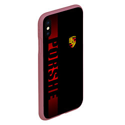 Чехол iPhone XS Max матовый Porsche: Red Line, цвет: 3D-малиновый — фото 2