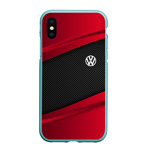 Чехол iPhone XS Max матовый Volkswagen: Red Sport / 3D-Мятный – фото 1