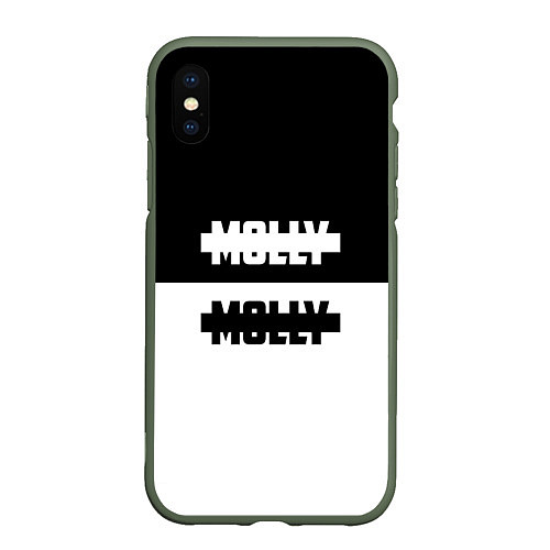 Чехол iPhone XS Max матовый Molly: Black & White / 3D-Темно-зеленый – фото 1