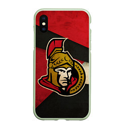 Чехол iPhone XS Max матовый HC Ottawa Senators: Old Style, цвет: 3D-салатовый