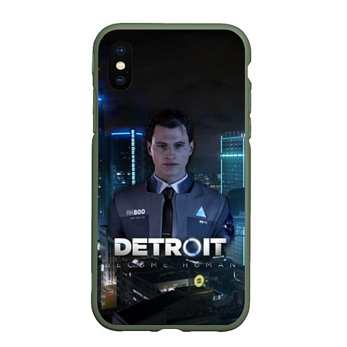 Чехол iPhone XS Max матовый Detroit: Connor / 3D-Темно-зеленый – фото 1