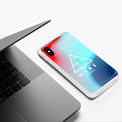 Чехол iPhone XS Max матовый 30 STM: Light Neon, цвет: 3D-белый — фото 2