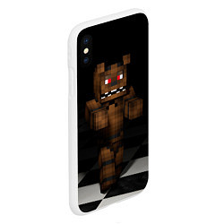 Чехол iPhone XS Max матовый Minecraft: Freddy FNAF, цвет: 3D-белый — фото 2