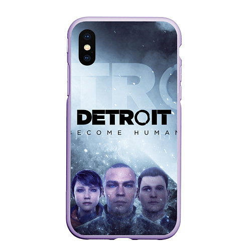 Чехол iPhone XS Max матовый Detroit: Become Human / 3D-Светло-сиреневый – фото 1