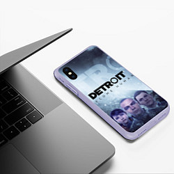 Чехол iPhone XS Max матовый Detroit: Become Human, цвет: 3D-светло-сиреневый — фото 2