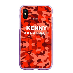 Чехол iPhone XS Max матовый Kenny: Obladaet Camo, цвет: 3D-сиреневый