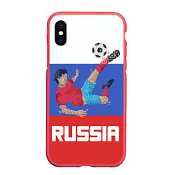 Чехол iPhone XS Max матовый Russia Footballer