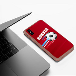 Чехол iPhone XS Max матовый Russia Football, цвет: 3D-коричневый — фото 2