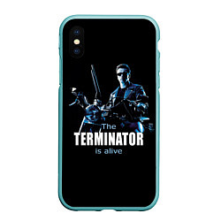 Чехол iPhone XS Max матовый Terminator: Is alive, цвет: 3D-мятный