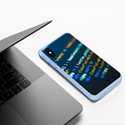 Чехол iPhone XS Max матовый Programming Collection, цвет: 3D-голубой — фото 2