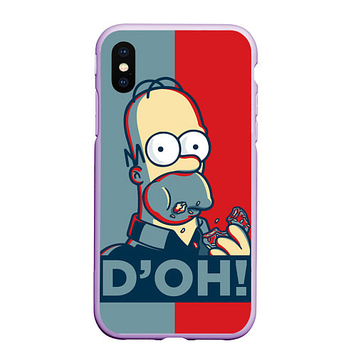 Чехол iPhone XS Max матовый Homer Simpson DOH! / 3D-Сиреневый – фото 1