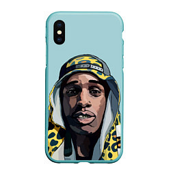 Чехол iPhone XS Max матовый ASAP Rocky: Far East, цвет: 3D-мятный