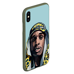 Чехол iPhone XS Max матовый ASAP Rocky: Far East, цвет: 3D-темно-зеленый — фото 2