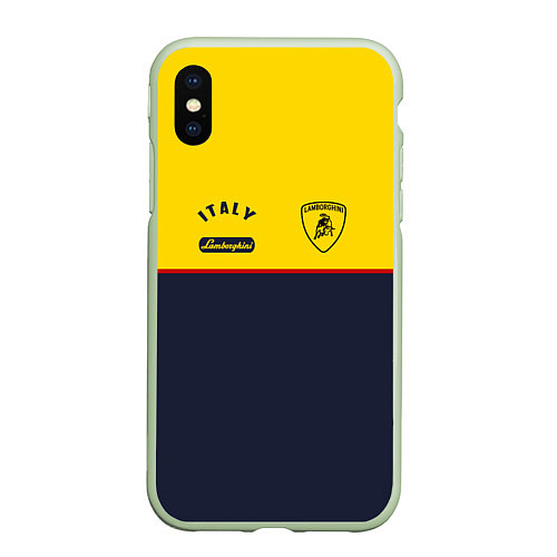 Чехол iPhone XS Max матовый Italy Lamborghini / 3D-Салатовый – фото 1