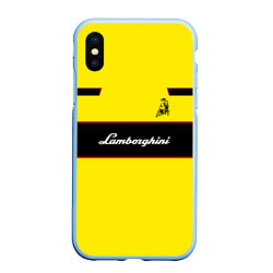 Чехол iPhone XS Max матовый Lamborghini Style, цвет: 3D-голубой