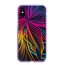 Чехол iPhone XS Max матовый Floral Design, цвет: 3D-сиреневый