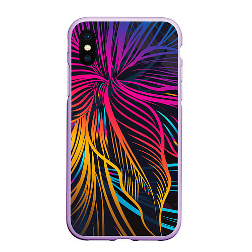 Чехол iPhone XS Max матовый Floral Design / 3D-Сиреневый – фото 1