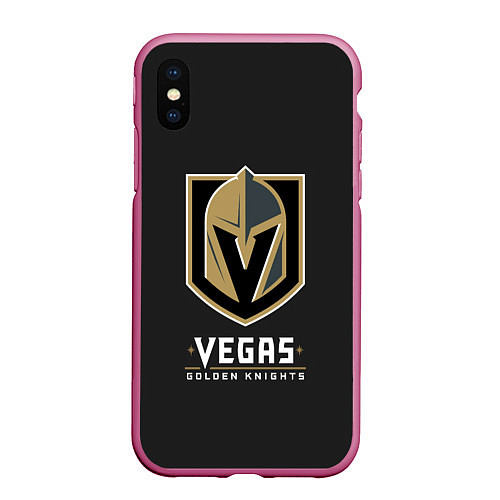 Чехол iPhone XS Max матовый Vegas: Golden Knights / 3D-Малиновый – фото 1