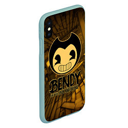 Чехол iPhone XS Max матовый Black Bendy, цвет: 3D-мятный — фото 2